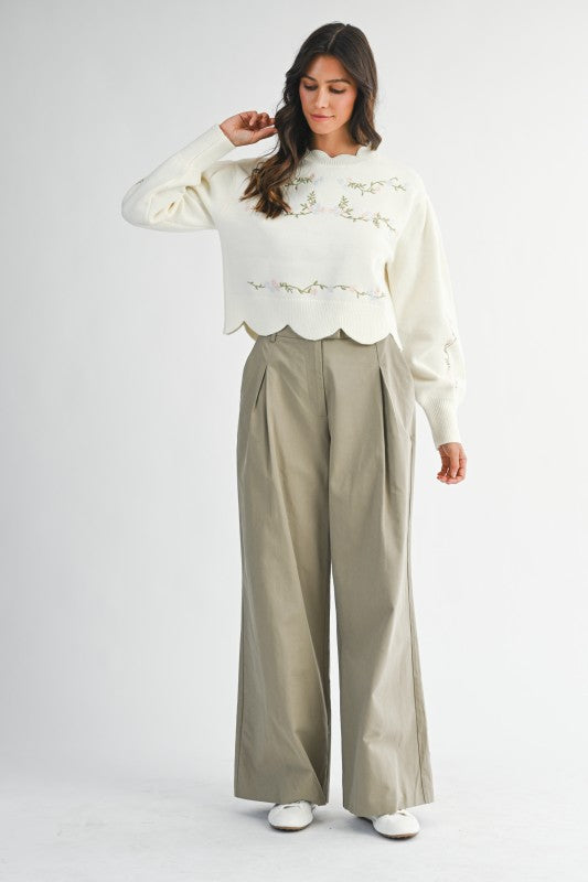 The Meadow Bloom Scallop Sweater