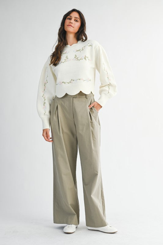 The Meadow Bloom Scallop Sweater