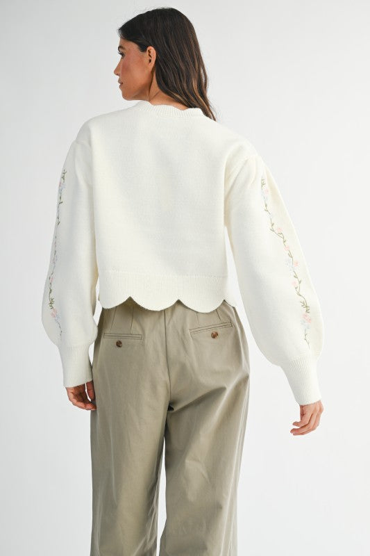The Meadow Bloom Scallop Sweater