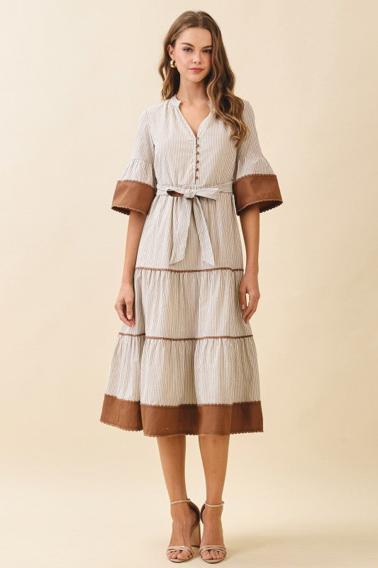 Savannah Striped Midi Dress