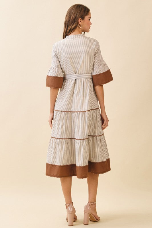 Savannah Striped Midi Dress