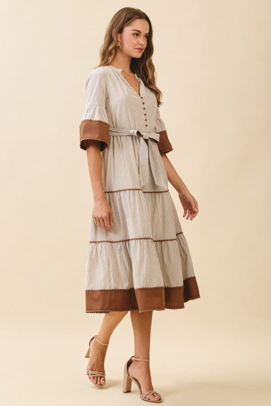Savannah Striped Midi Dress