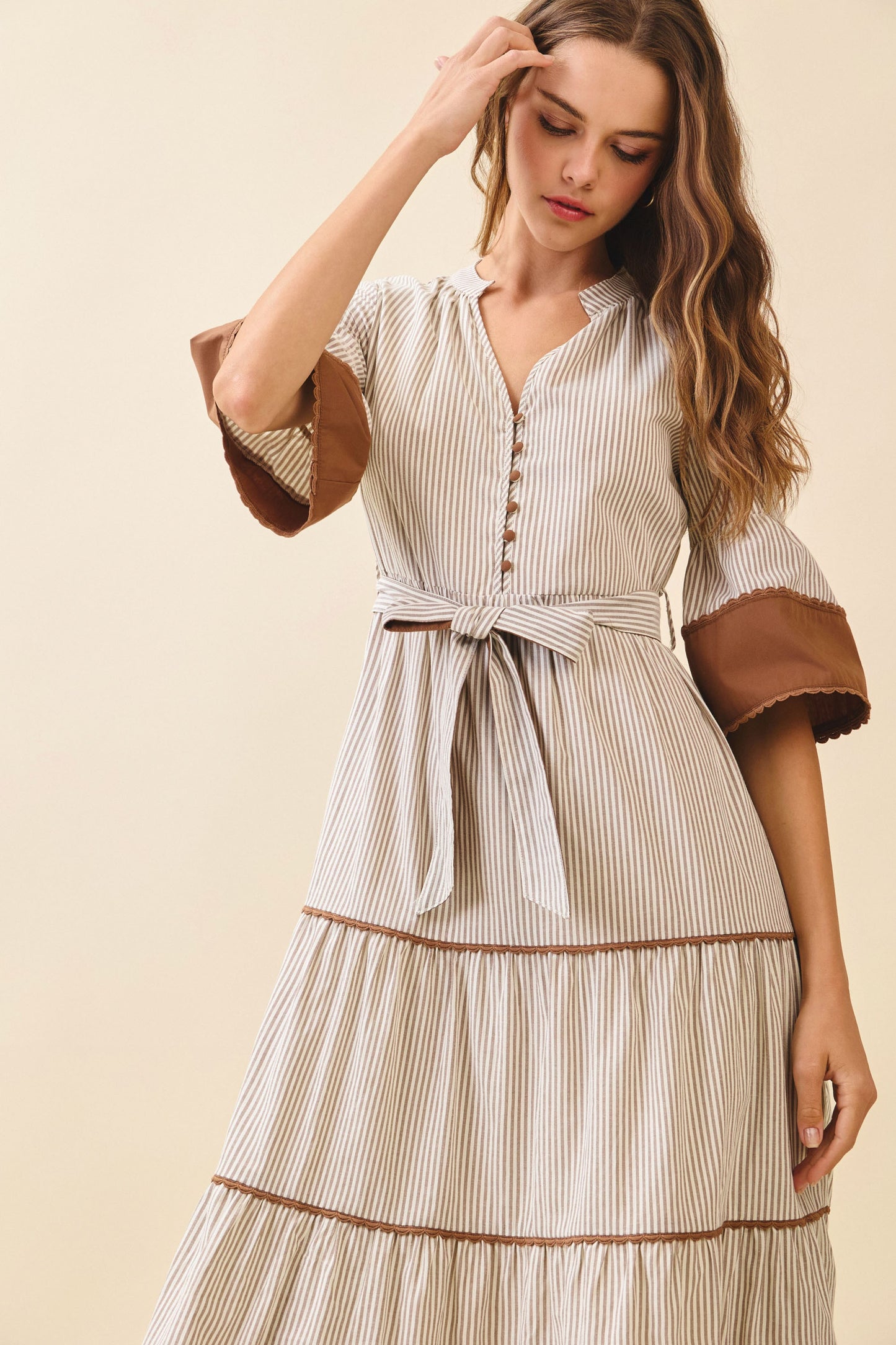 Savannah Striped Midi Dress