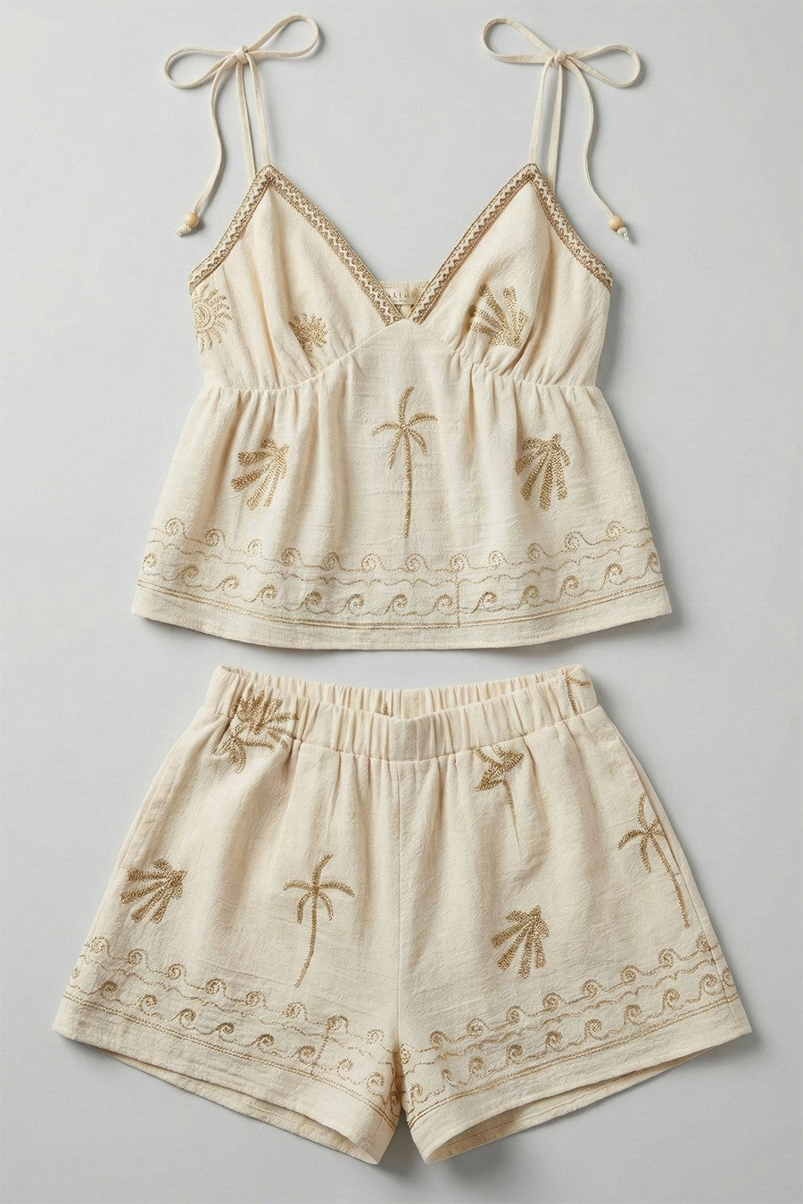 Palms Embroidered Set