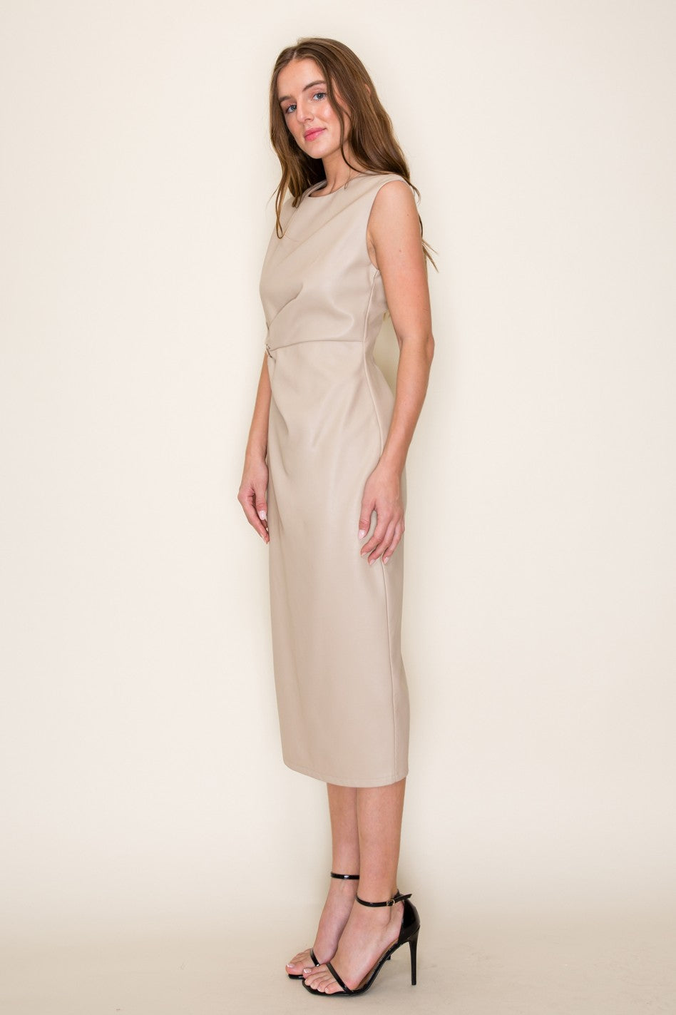 Sloane Faux Leather Midi Dress