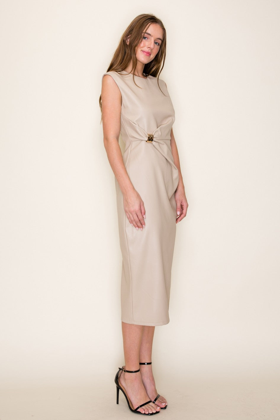 Sloane Faux Leather Midi Dress