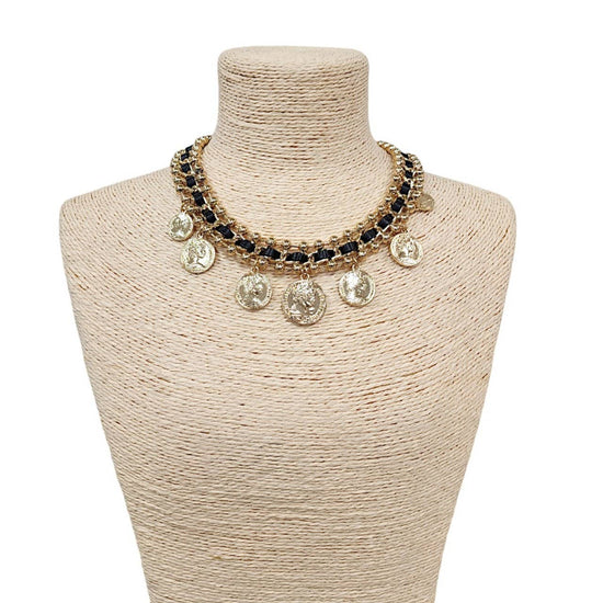 Vintage Coin Charm Statement Necklace