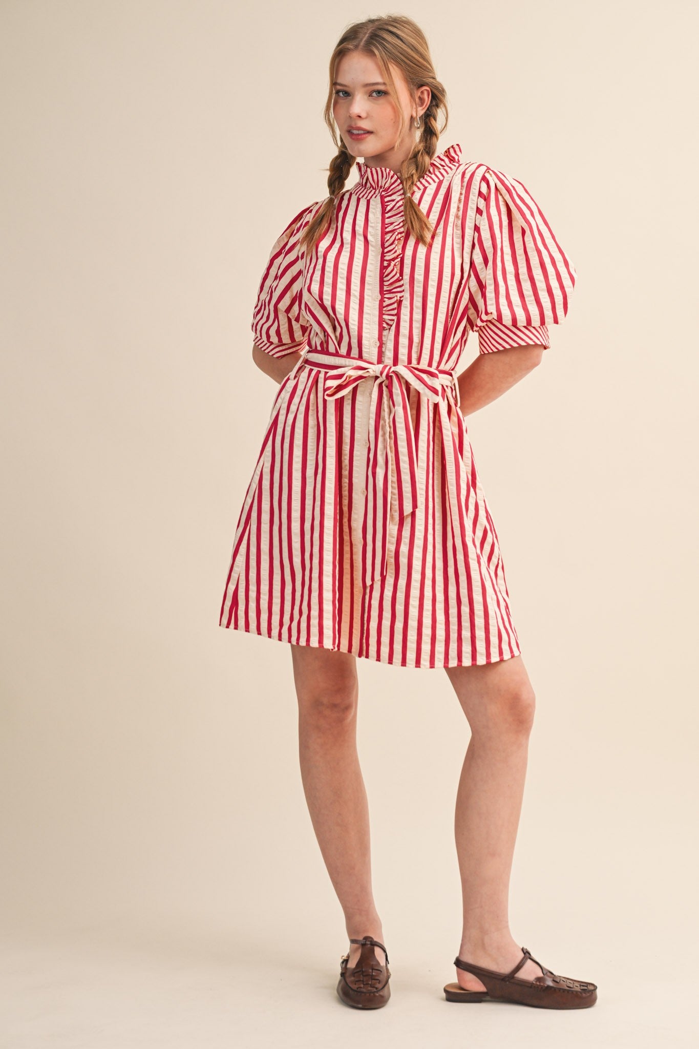 The Cherry Stripe Mini Dress - PREORDER (AVAILABLE TO SHIP 7/3)