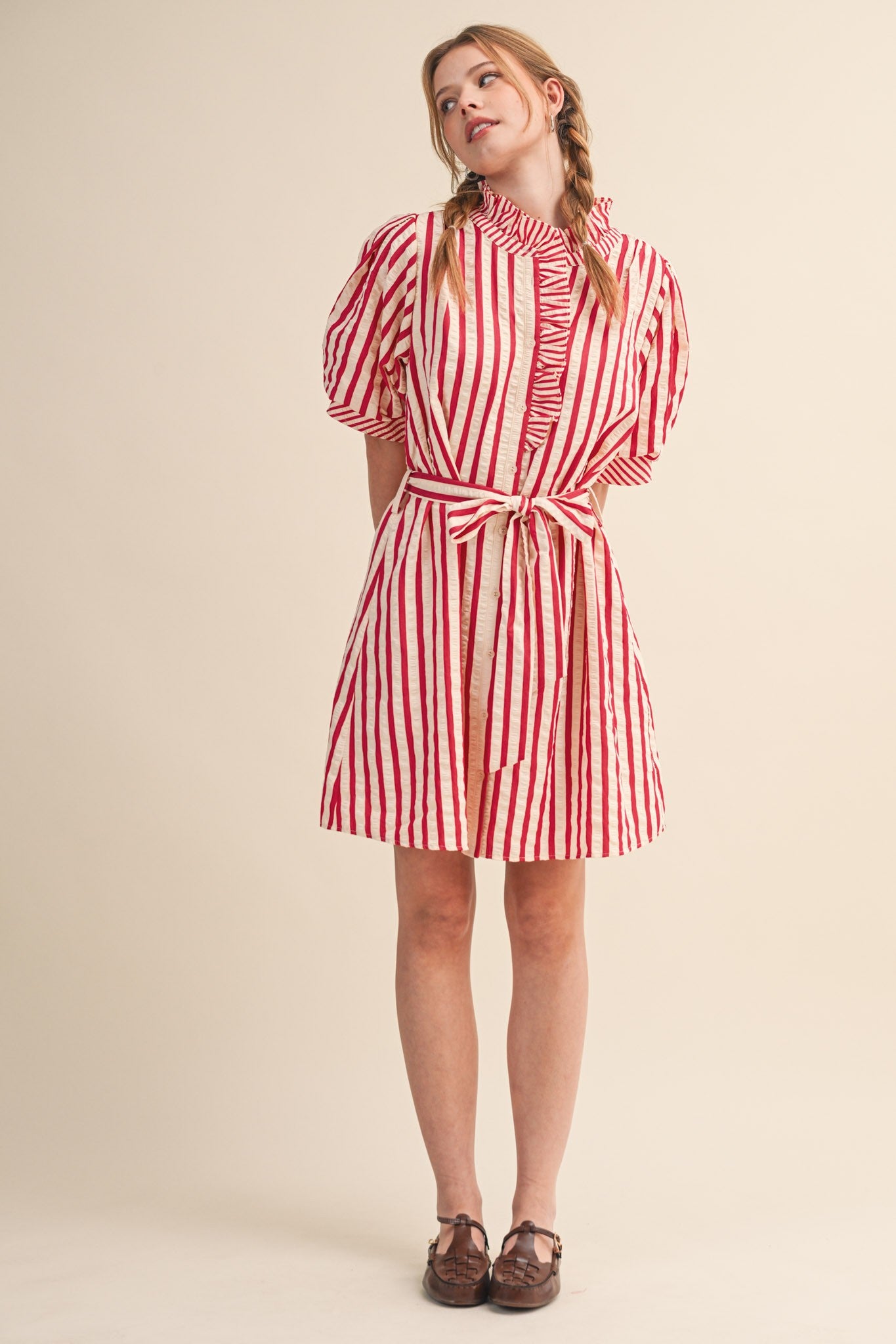 The Cherry Stripe Mini Dress - PREORDER (AVAILABLE TO SHIP 7/3)