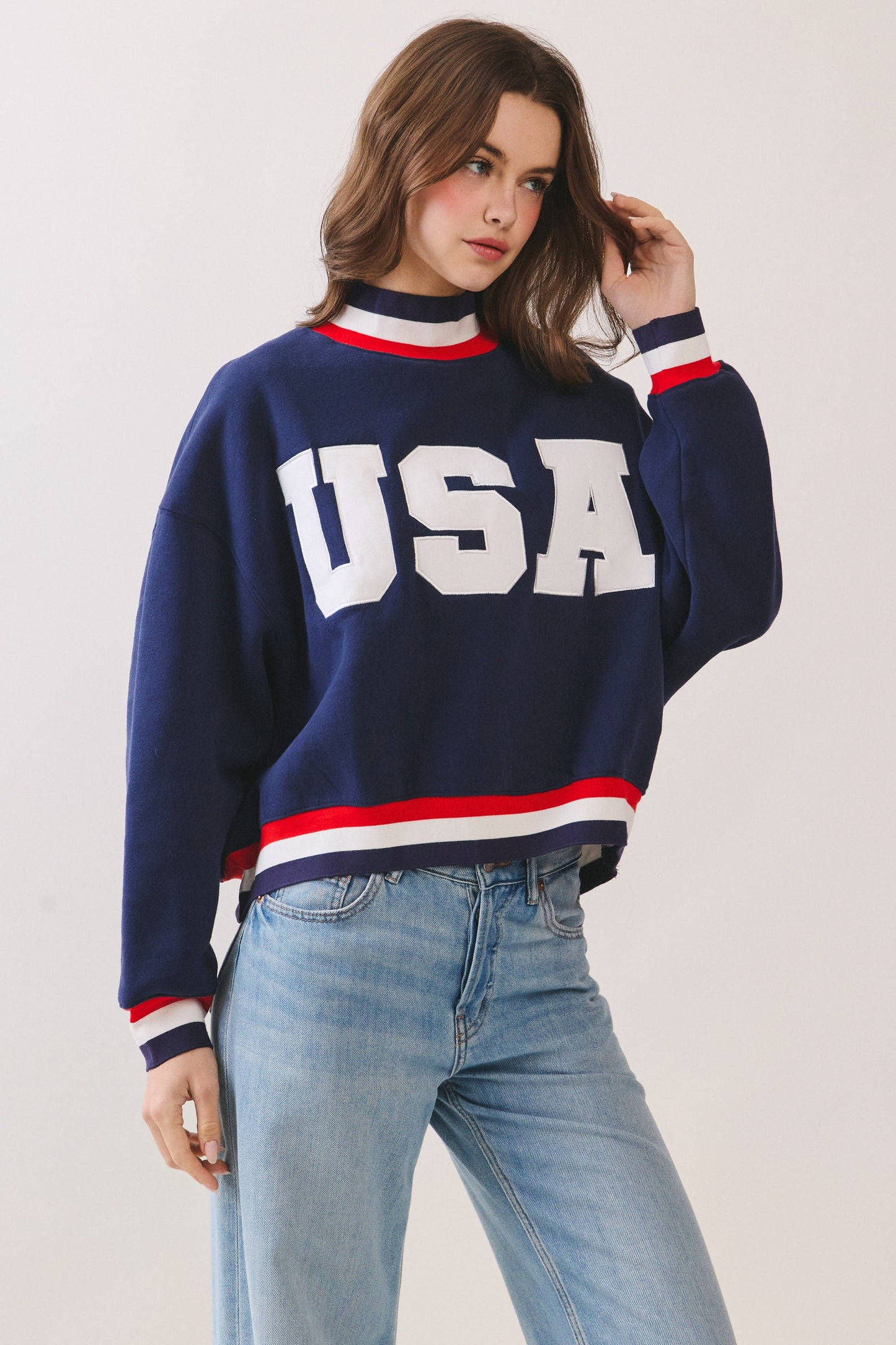 USA Varsity Sweatshirt - Navy
