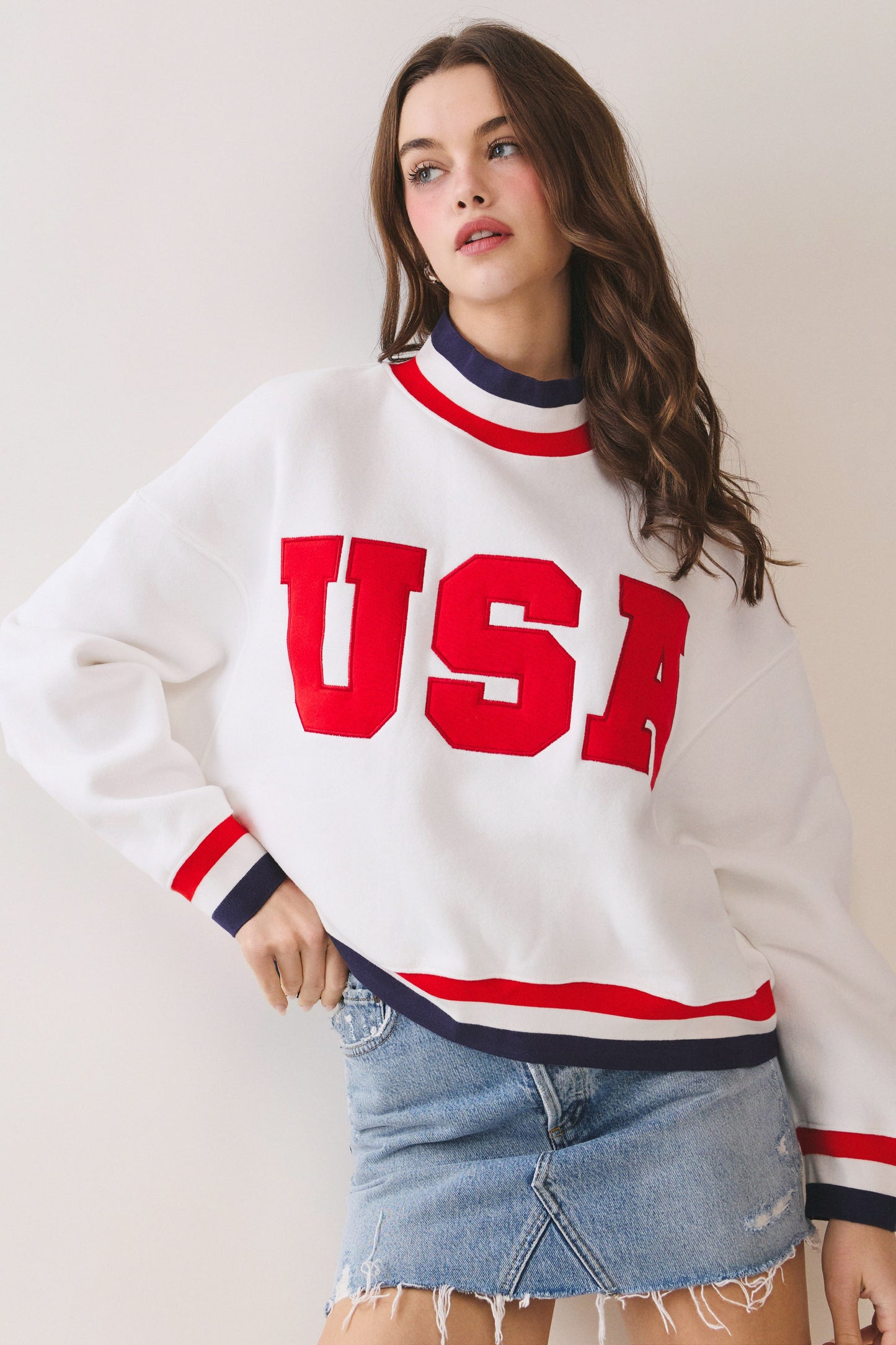 USA Varsity Sweatshirt - White