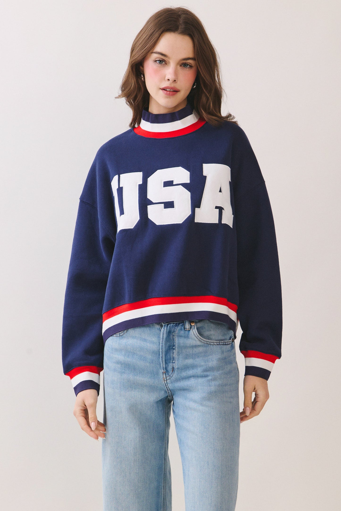 USA Varsity Sweatshirt - Navy