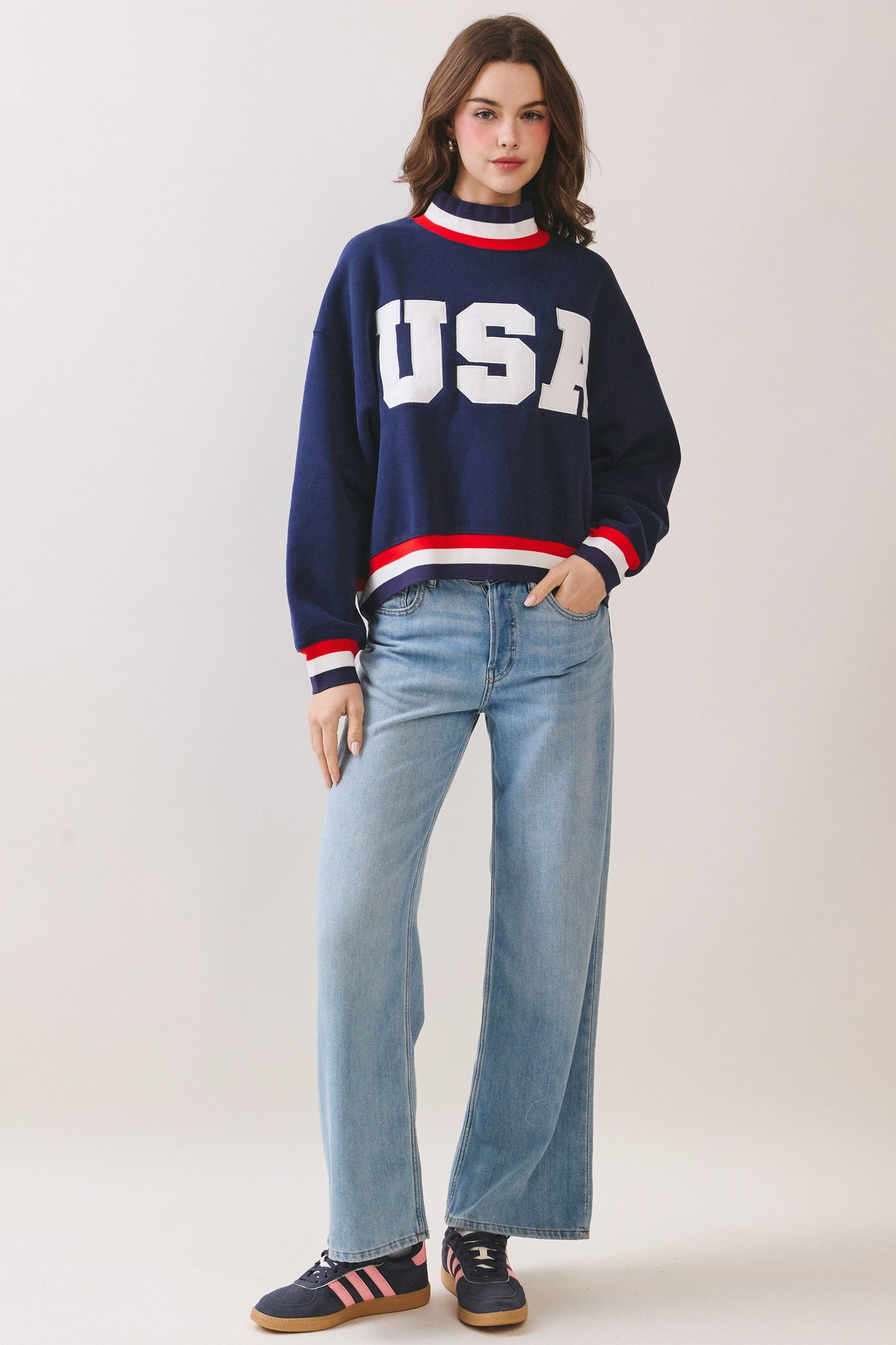 USA Varsity Sweatshirt - Navy
