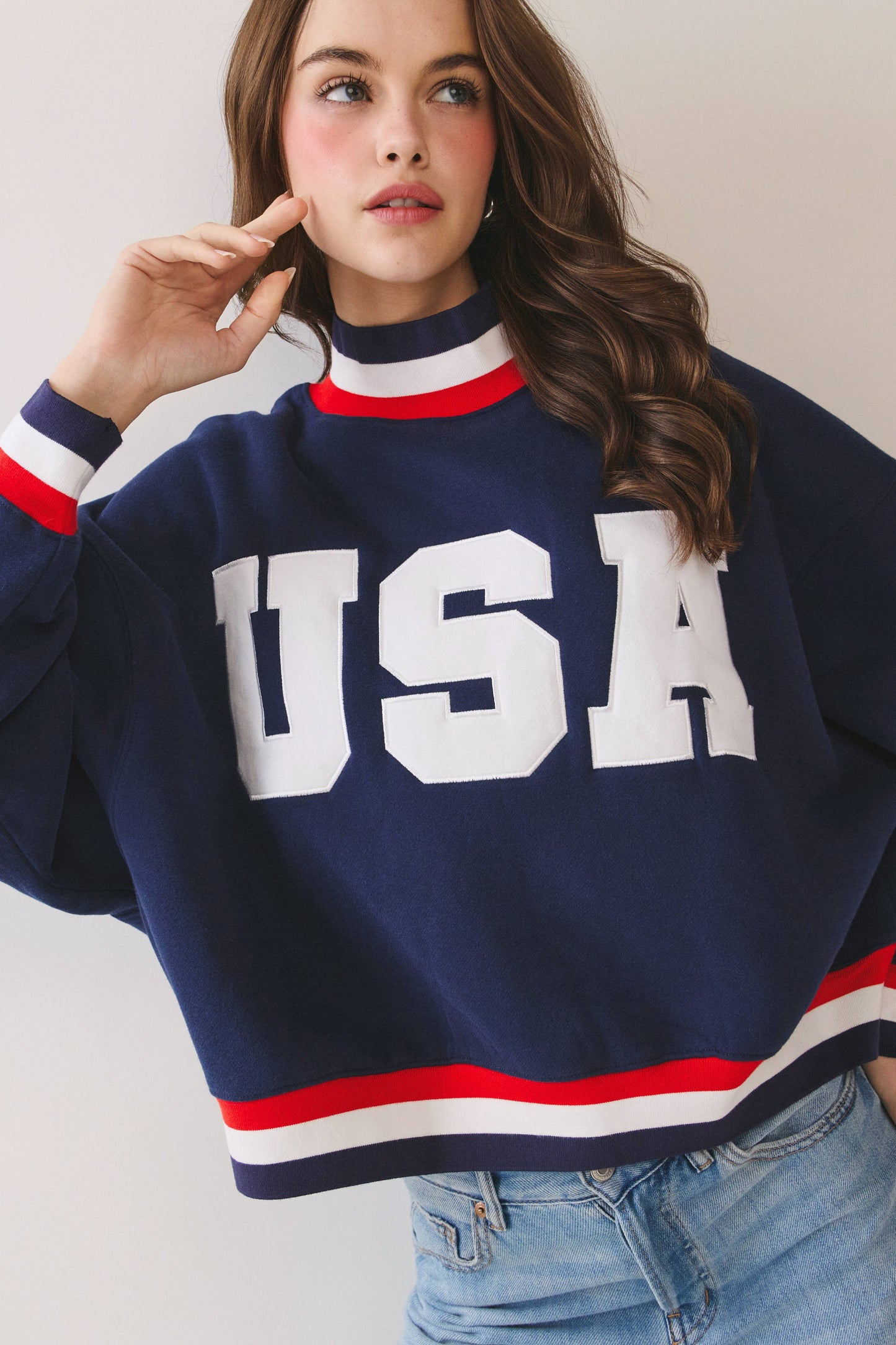 USA Varsity Sweatshirt - Navy