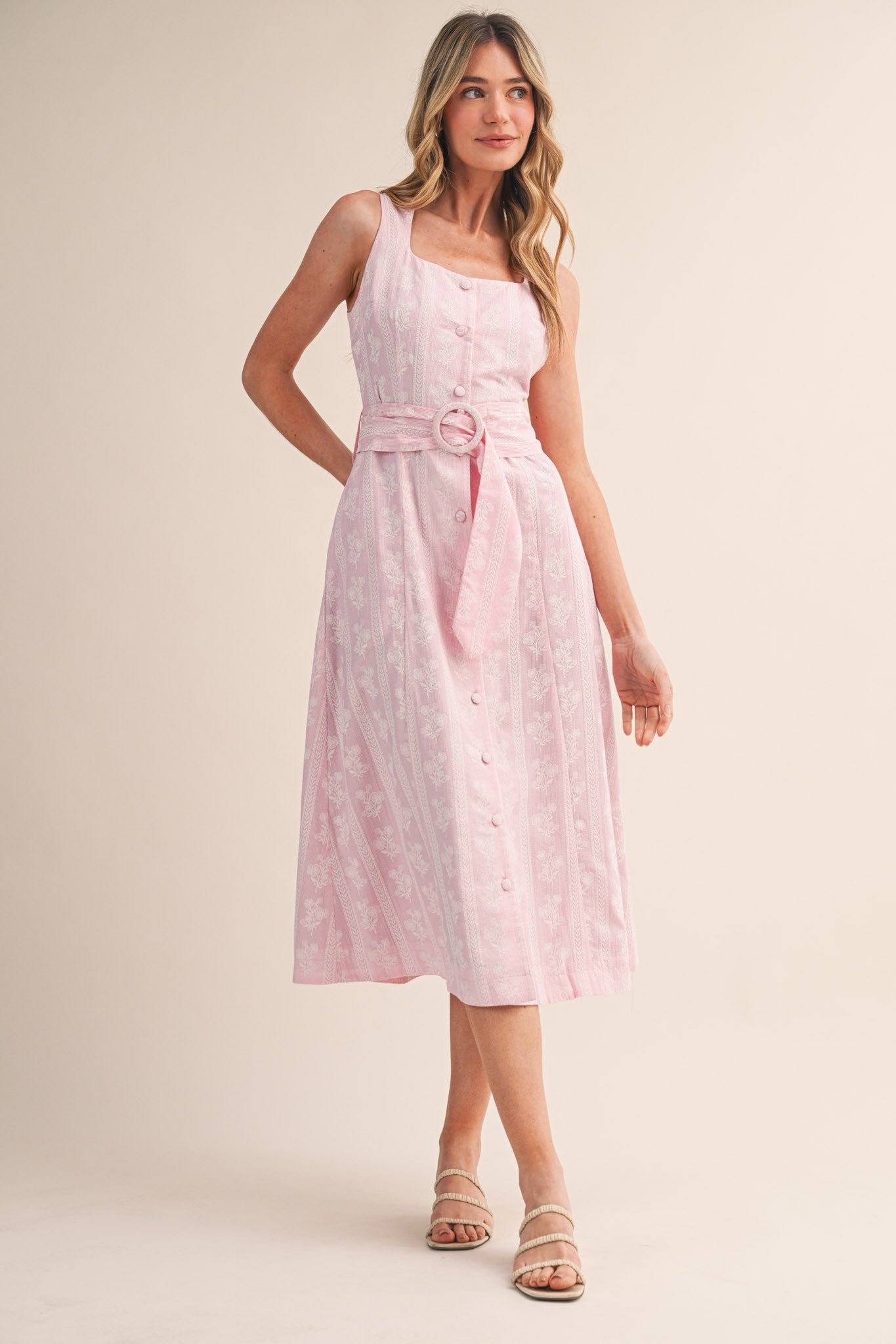 Blushing Magnolia Midi Dress