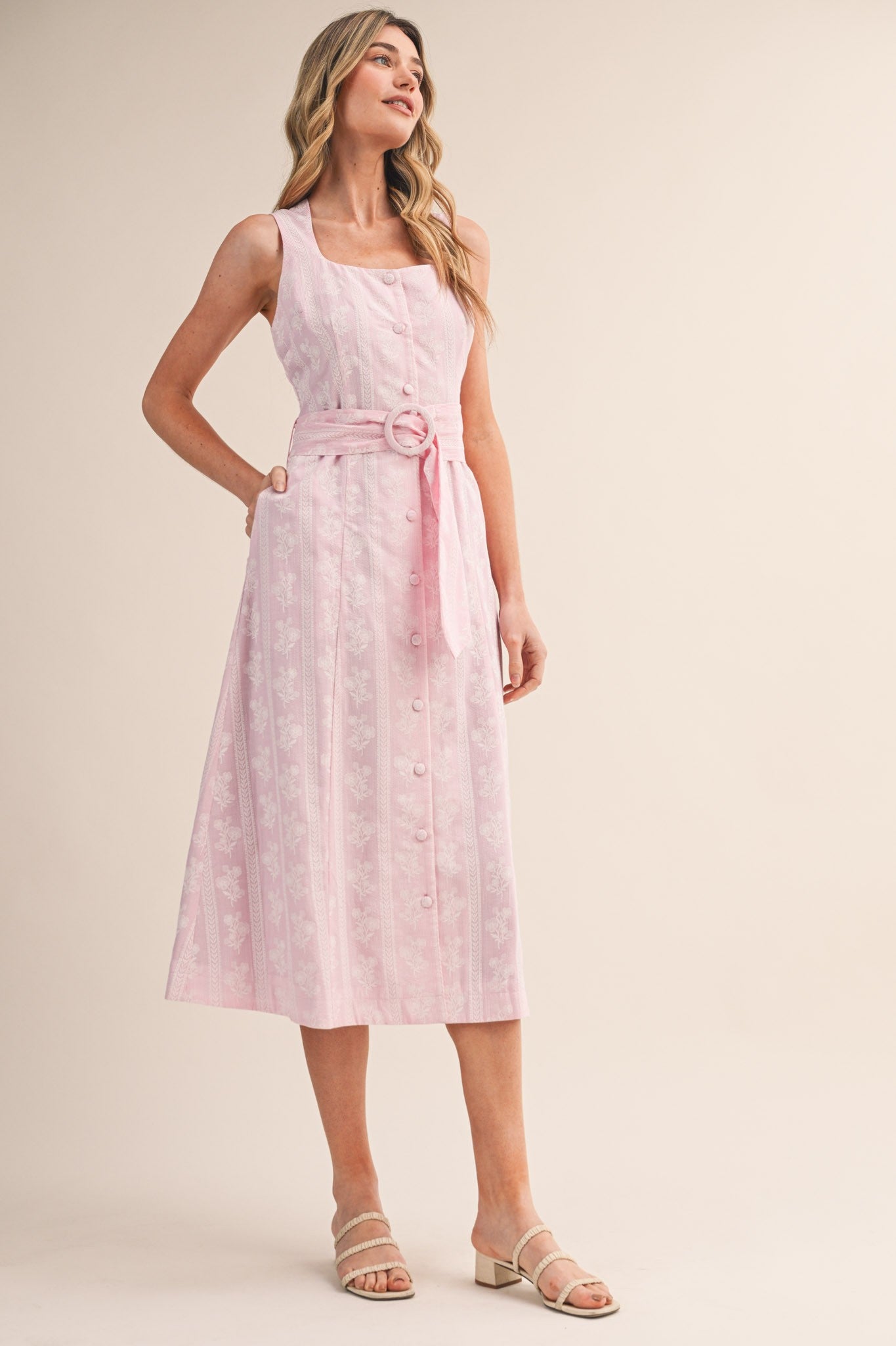 Blushing Magnolia Midi Dress