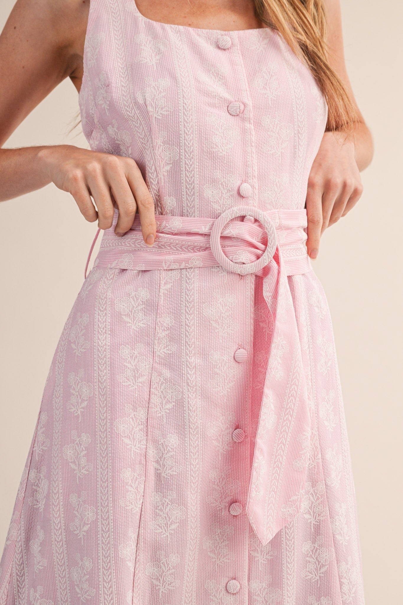 Blushing Magnolia Midi Dress