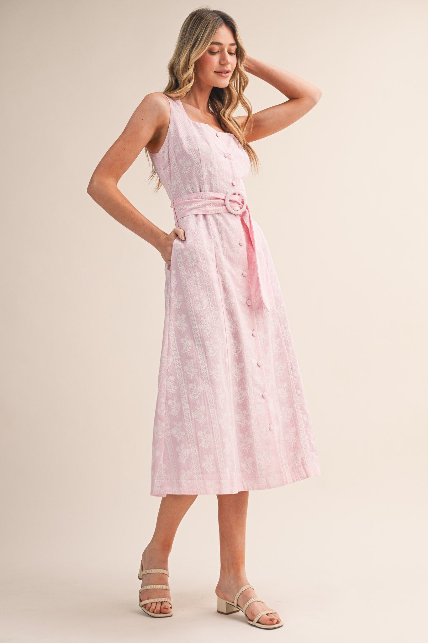 Blushing Magnolia Midi Dress