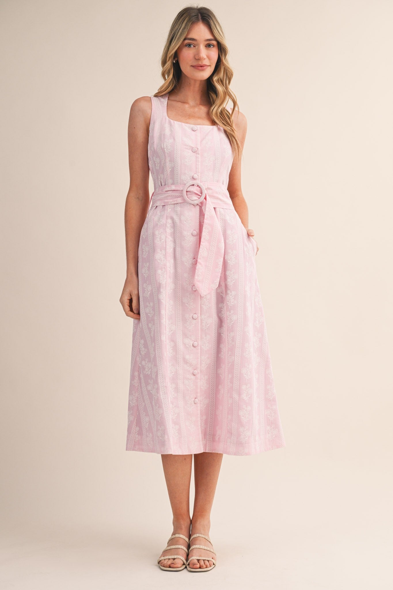 Blushing Magnolia Midi Dress