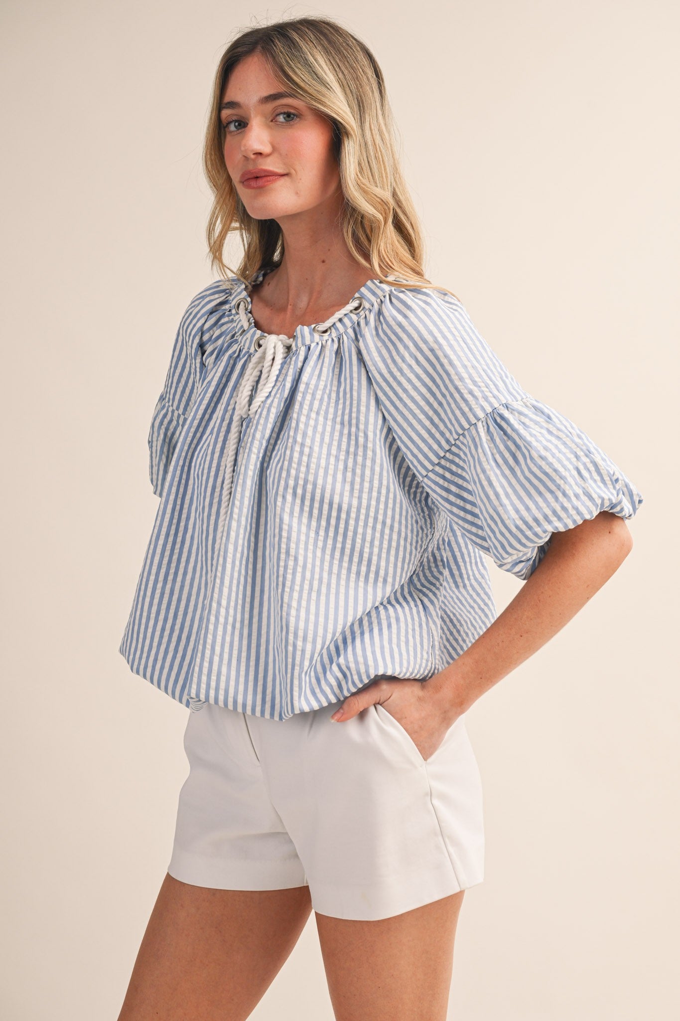 Seabreeze Stripe Blouse (PRE-ORDER - AVAILABLE TO SHIP 3/3)