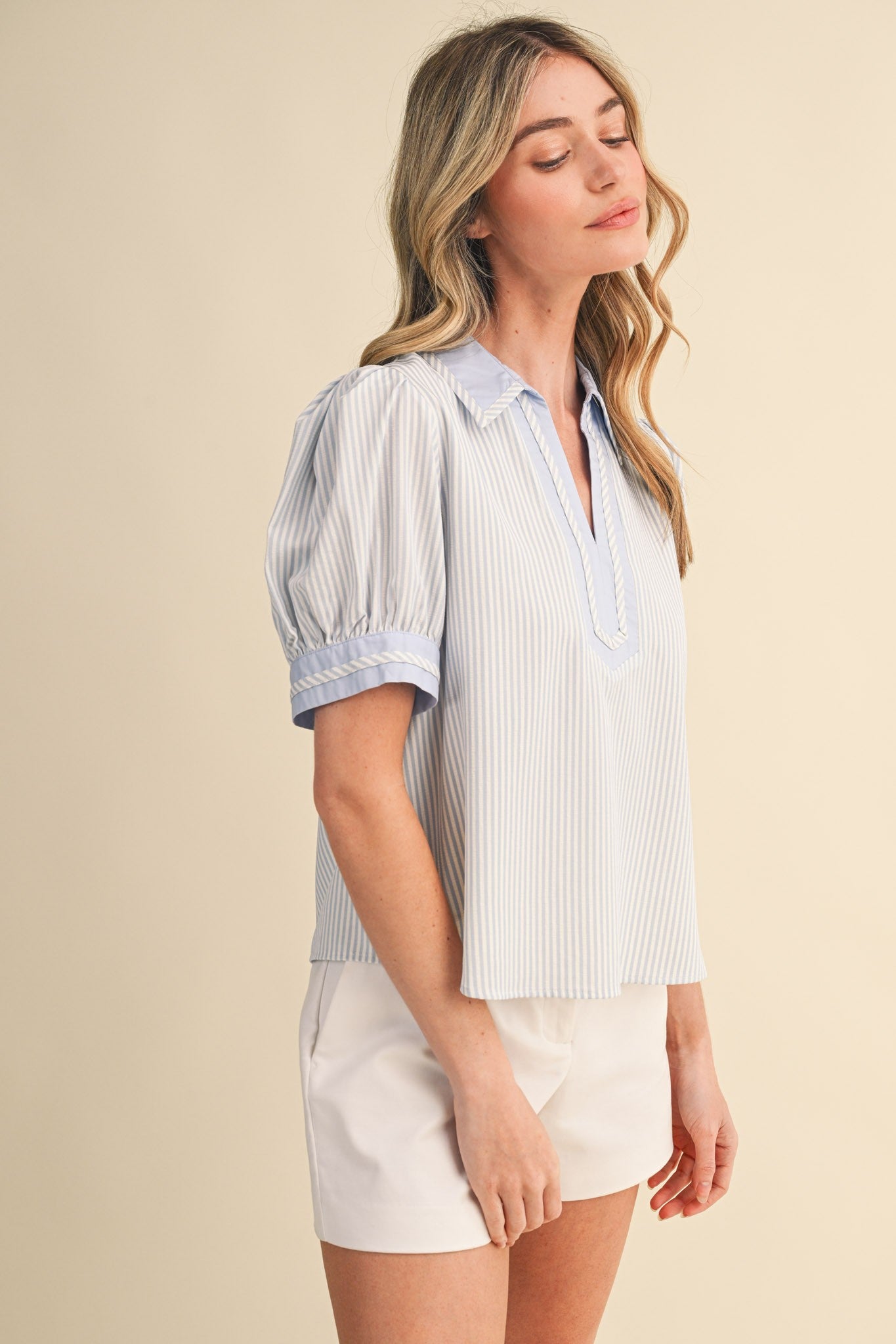 Hampton Blue Striped Blouse - PREORDER (AVAILABLE TO SHIP 7/3) (Copy)