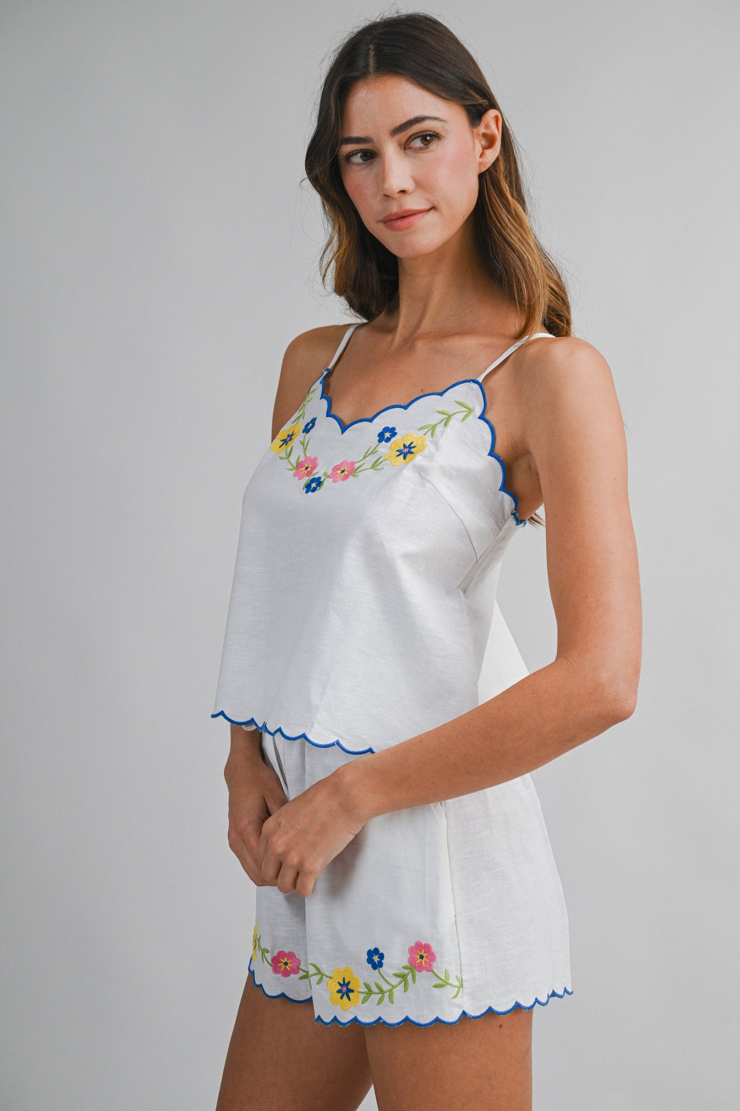 Wildflower Embroidered Top & Shorts Set (PRE-ORDER - AVAILABLE TO SHIP 2/11)