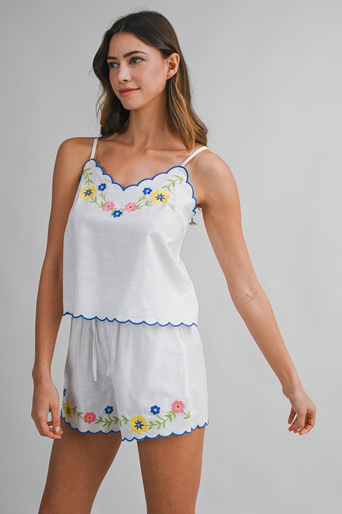 Wildflower Embroidered Top & Shorts Set (PRE-ORDER - AVAILABLE TO SHIP 2/11)