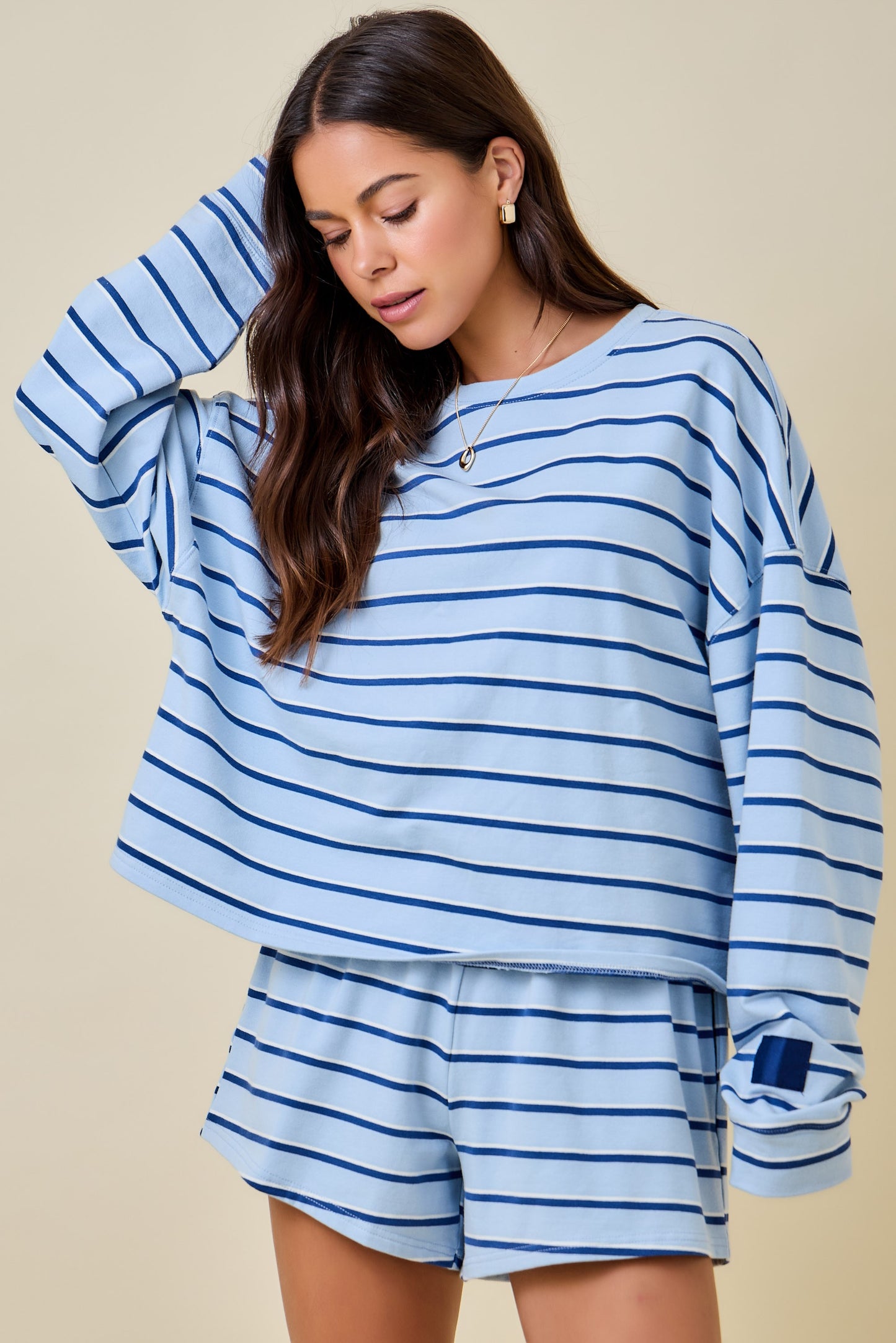 Blue Skies Stripe Shorts (PRE-ORDER/AVAILABLE TO SHIP 9/12)