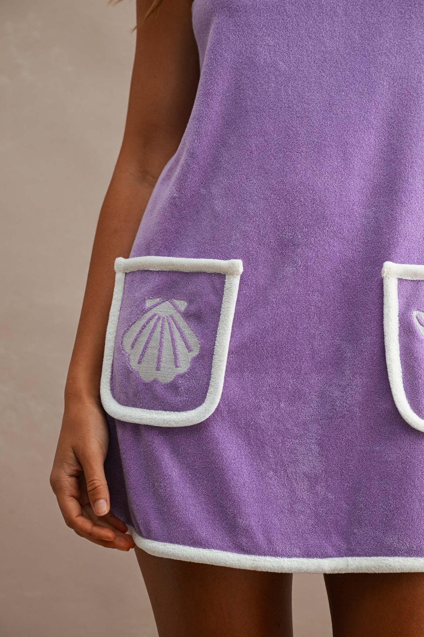 Lavender Shores Terry Mini Dress (PRE-ORDER/AVAILABLE TO SHIP 8/13)