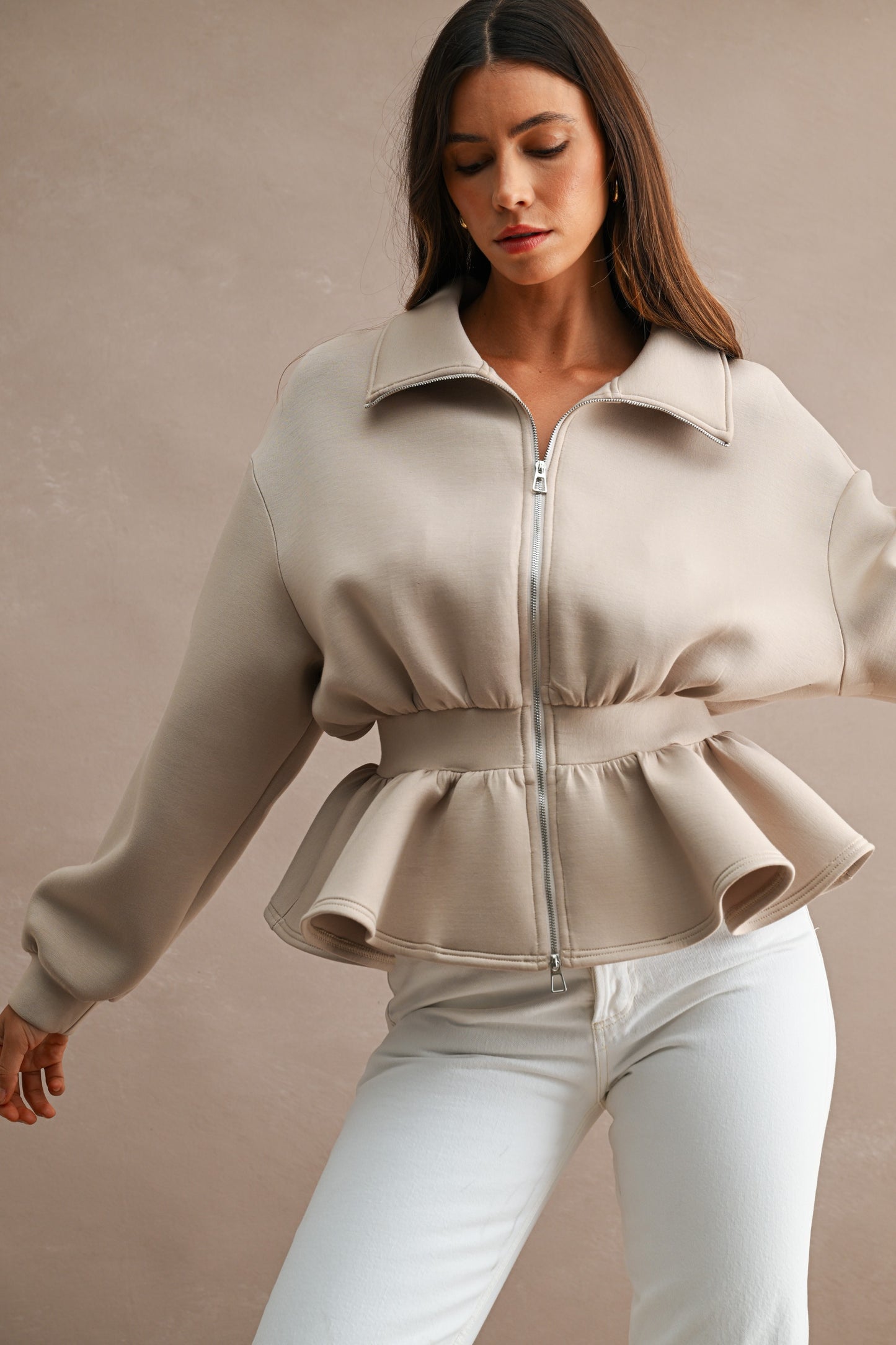 Sally Scuba Peplum Jacket