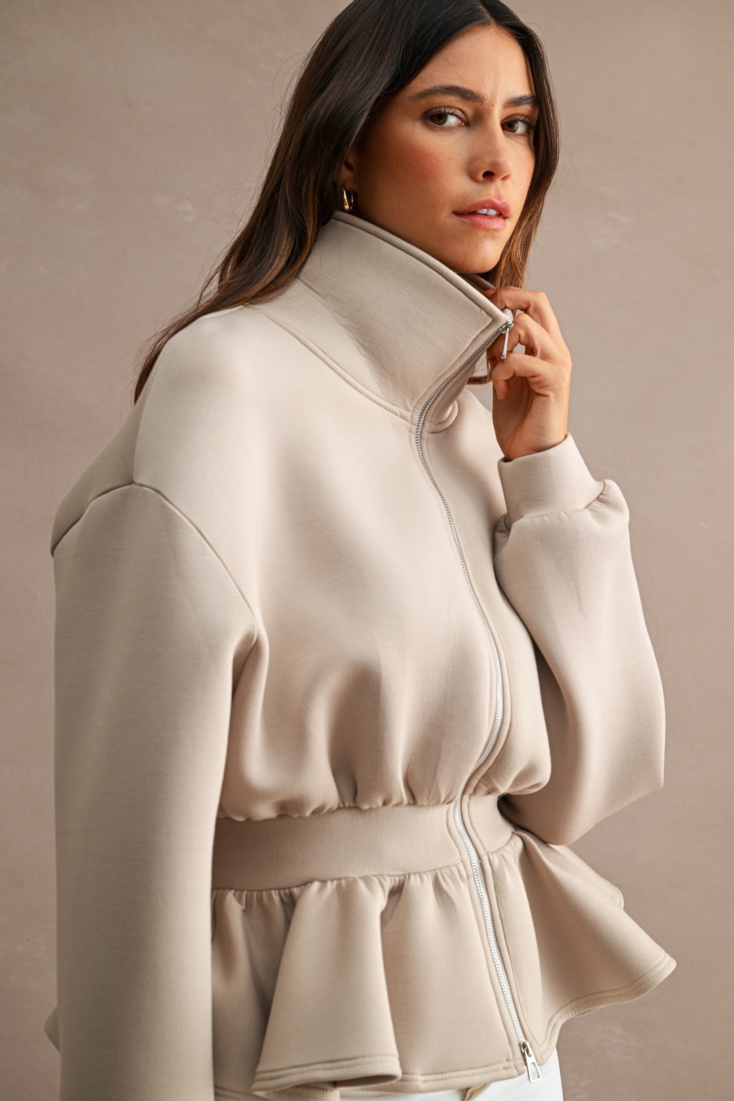 Sally Scuba Peplum Jacket