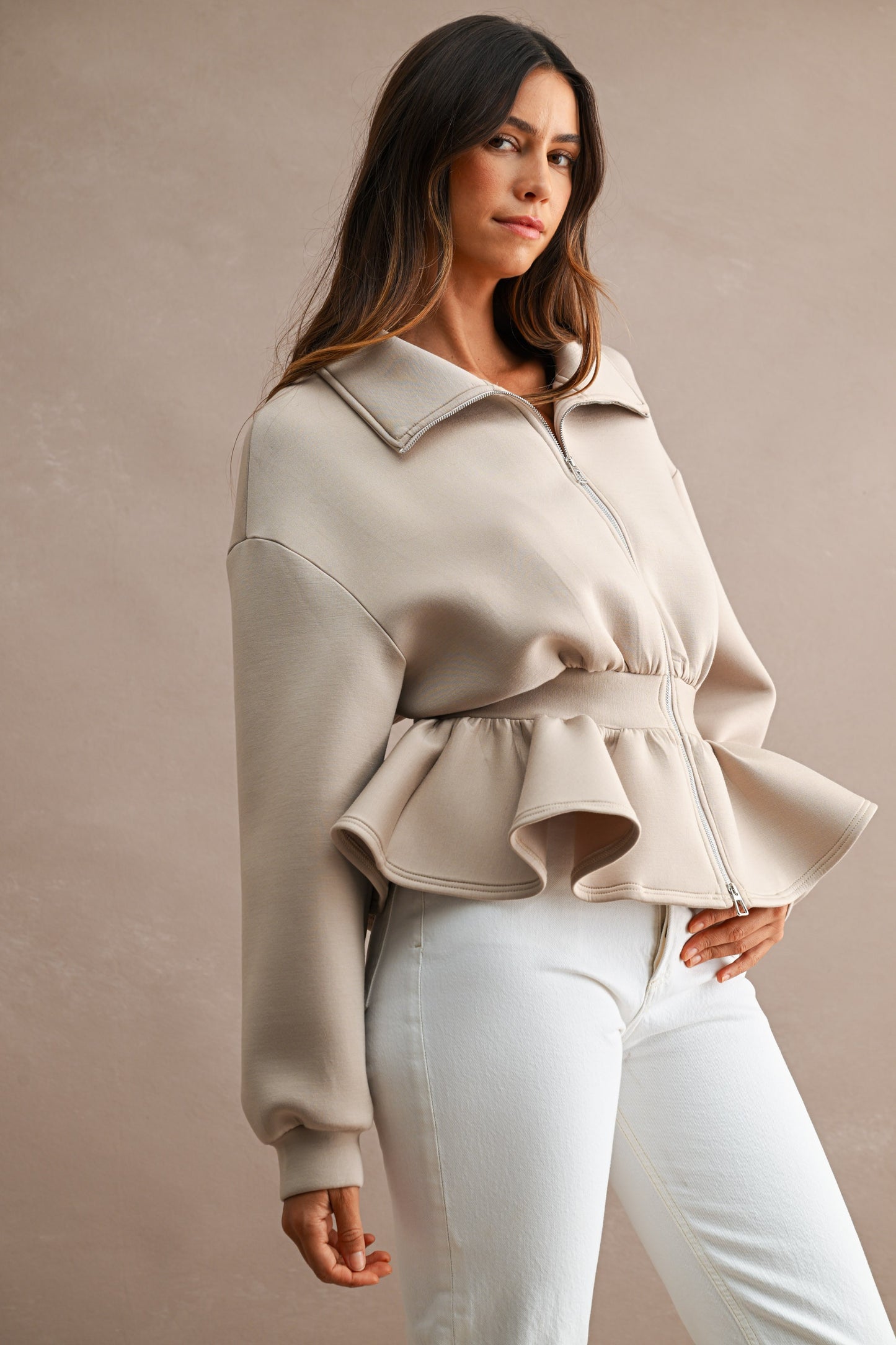 Sally Scuba Peplum Jacket