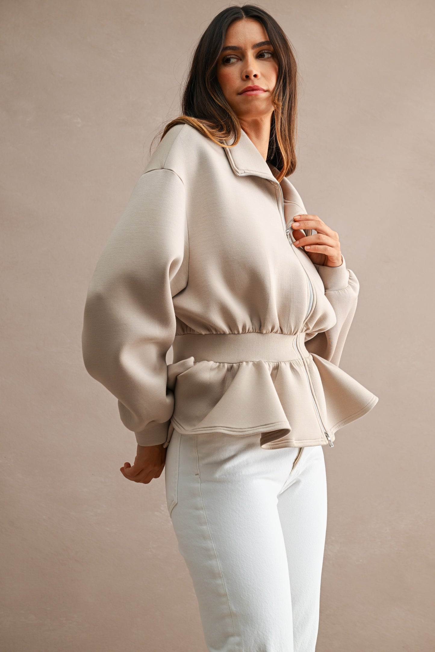 Sally Scuba Peplum Jacket