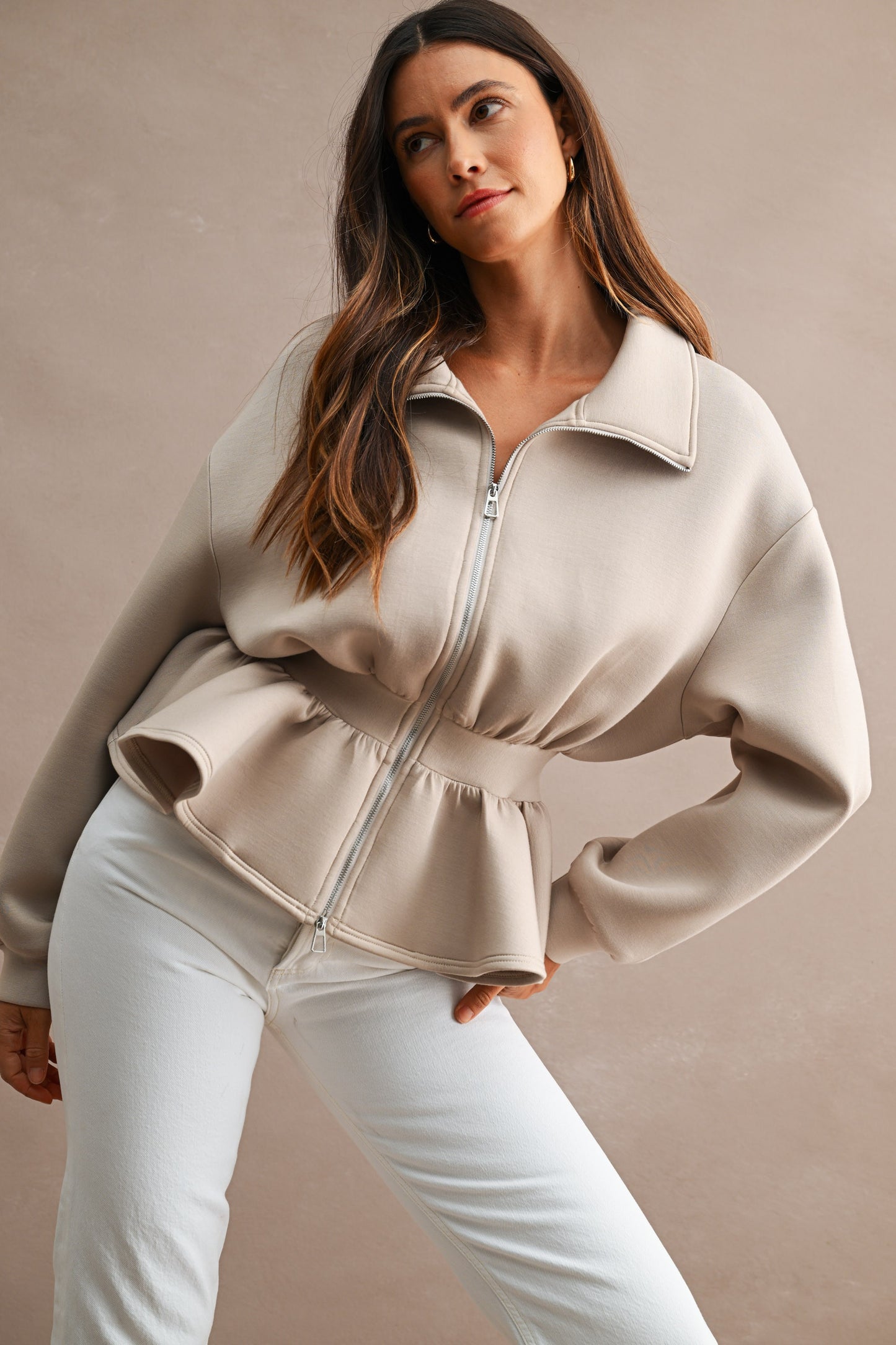 Sally Scuba Peplum Jacket