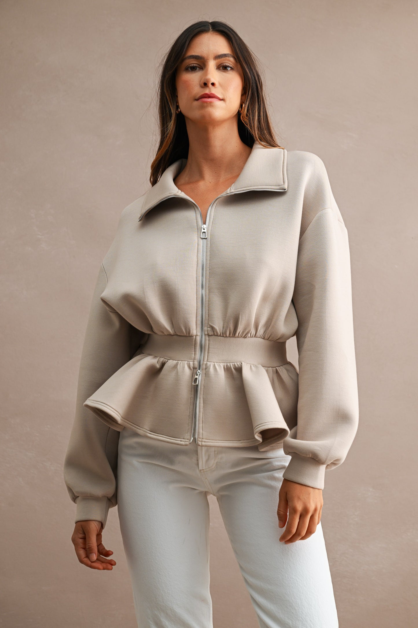 Sally Scuba Peplum Jacket