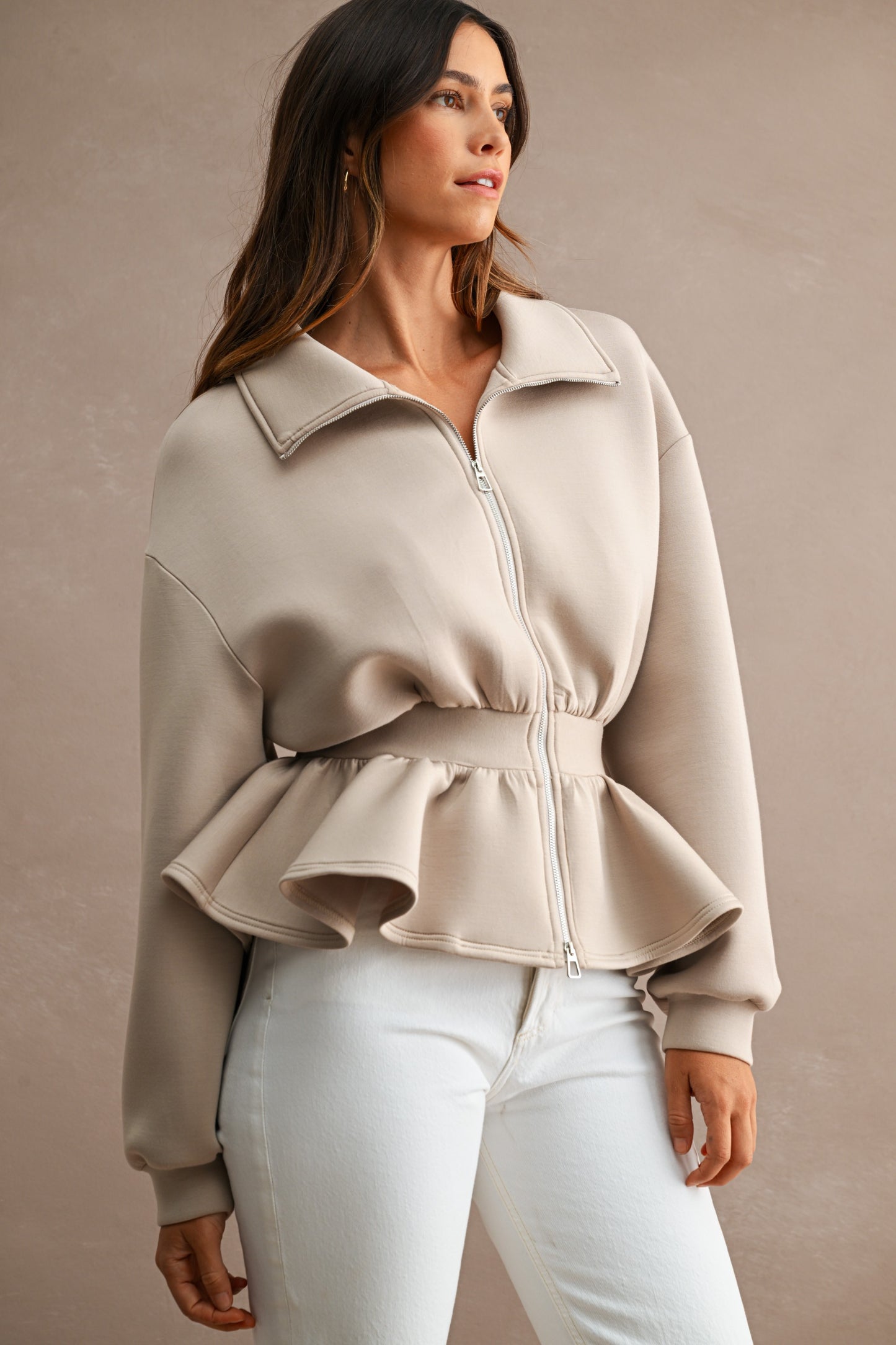 Sally Scuba Peplum Jacket