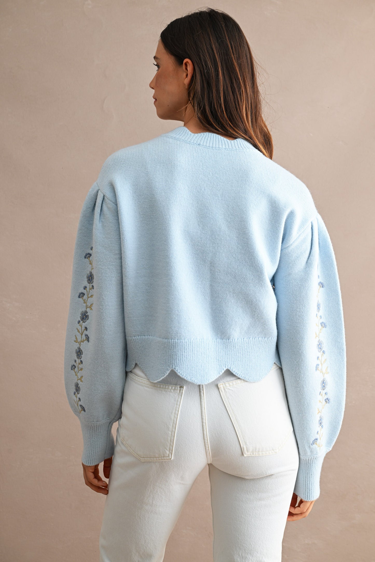 Sadie Scallop Floral Sweater