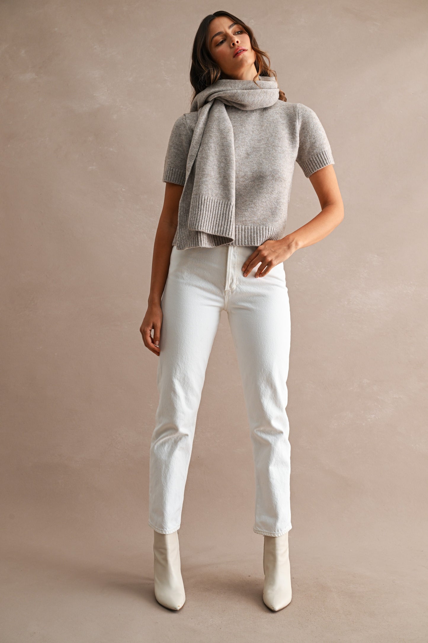 The Camden Sweater Top - Removable Matching Scarf (PRE-ORDER/AVAILABLE TO SHIP 8/13)