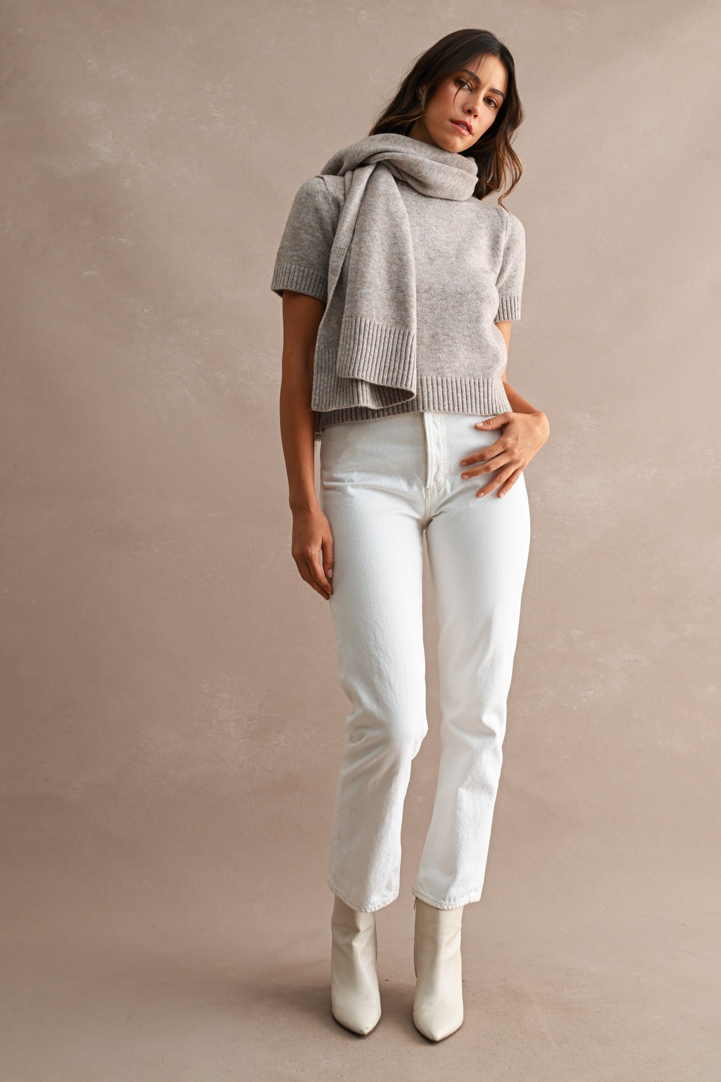 The Camden Sweater Top - Removable Matching Scarf (PRE-ORDER/AVAILABLE TO SHIP 8/13)