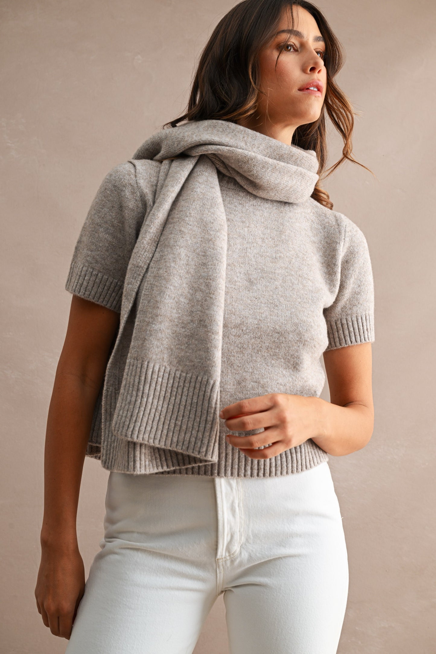 The Camden Sweater Top - Removable Matching Scarf (PRE-ORDER/AVAILABLE TO SHIP 8/13)
