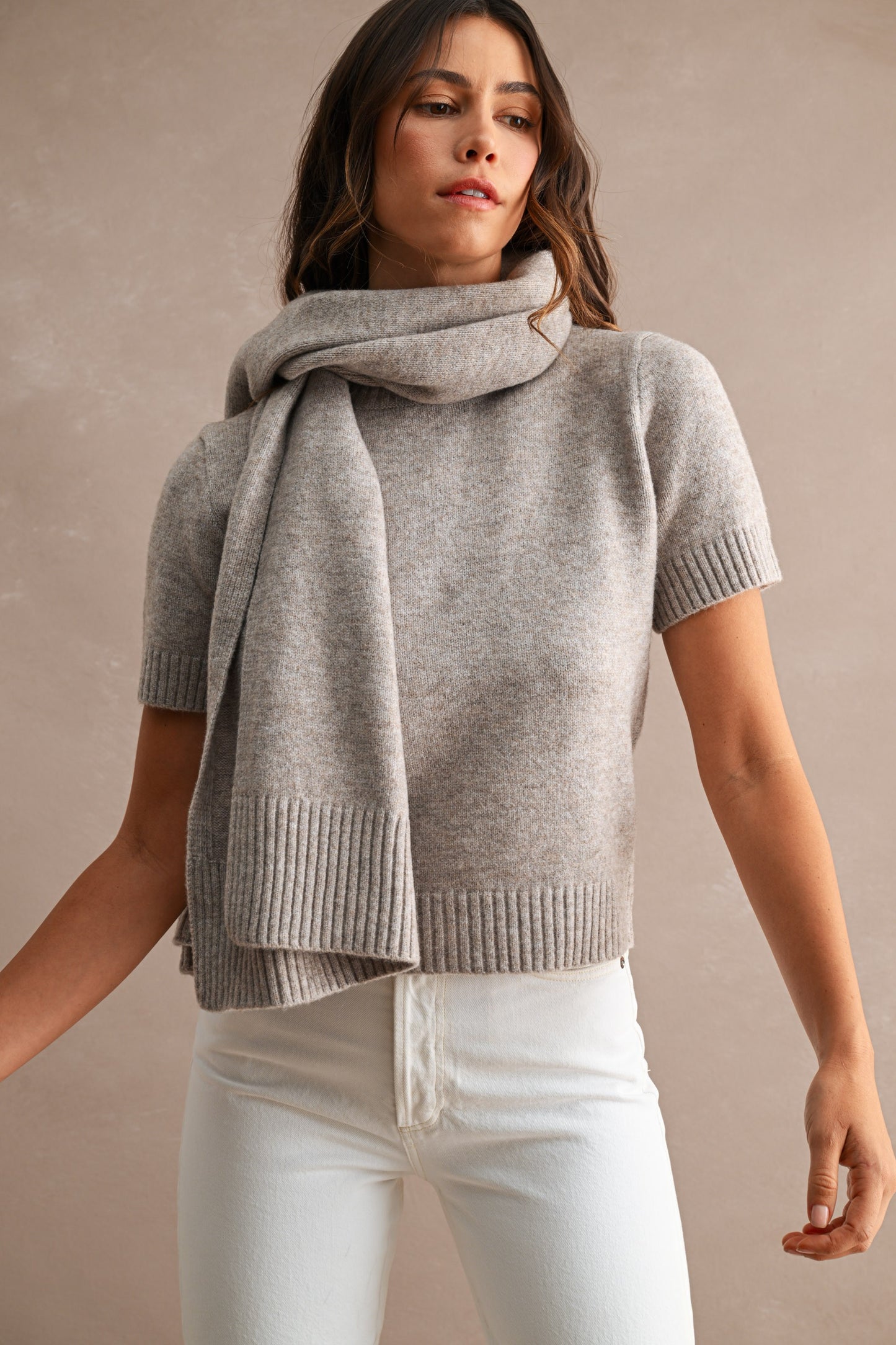 The Camden Sweater Top - Removable Matching Scarf (PRE-ORDER/AVAILABLE TO SHIP 8/13)