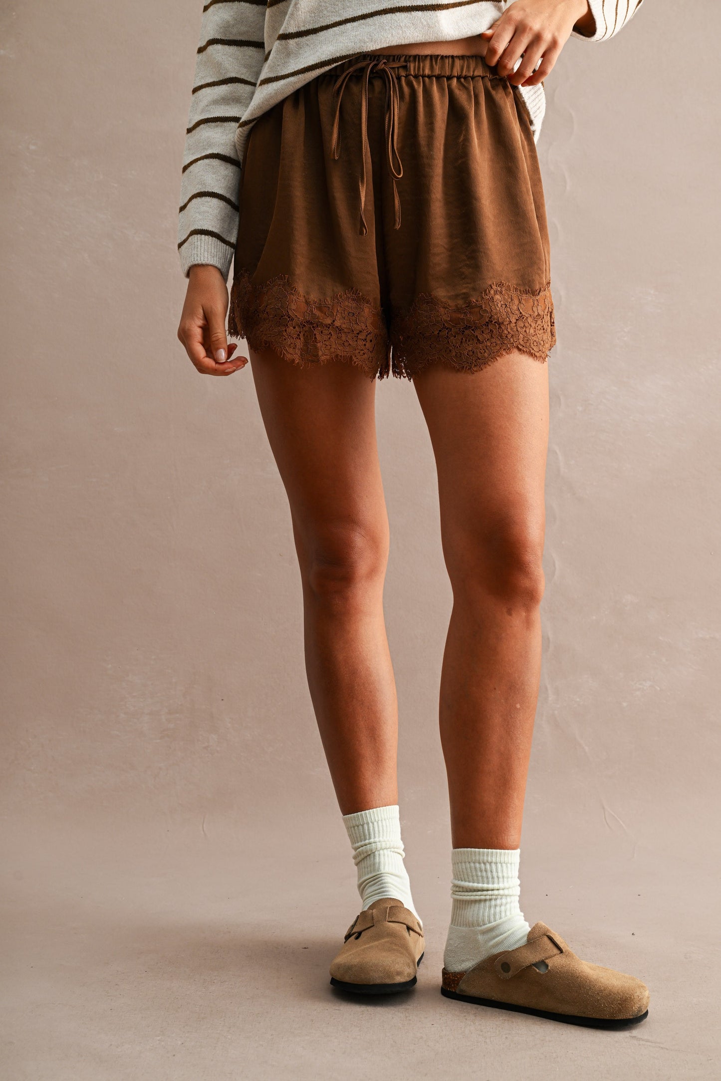 The Mocha Lace Shorts
