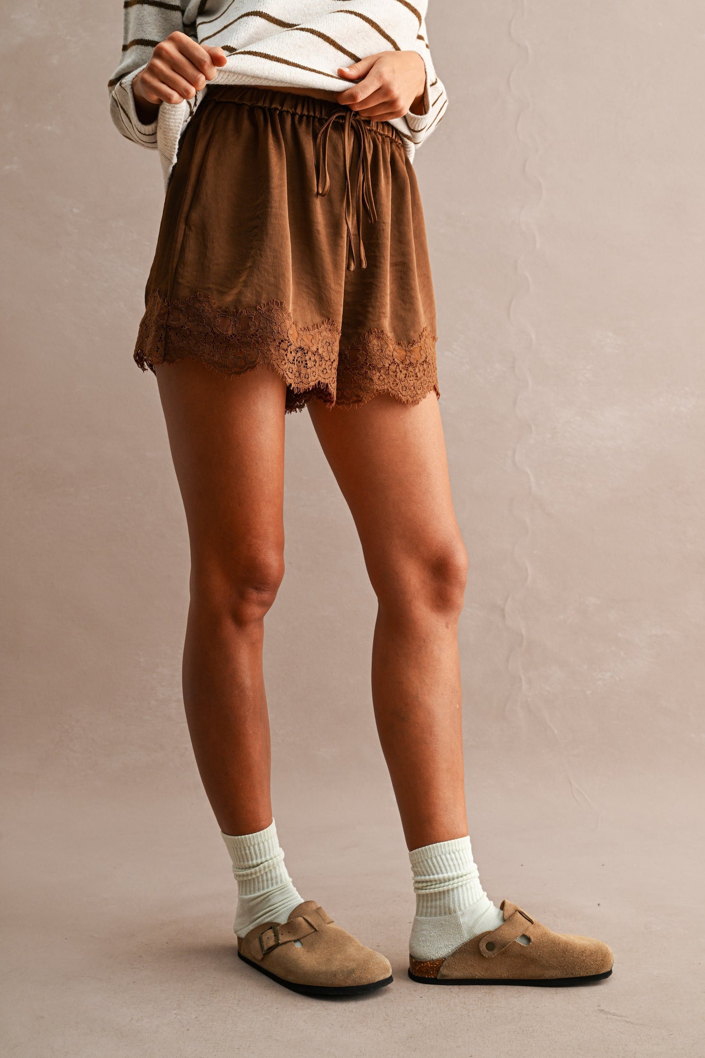 The Mocha Lace Shorts