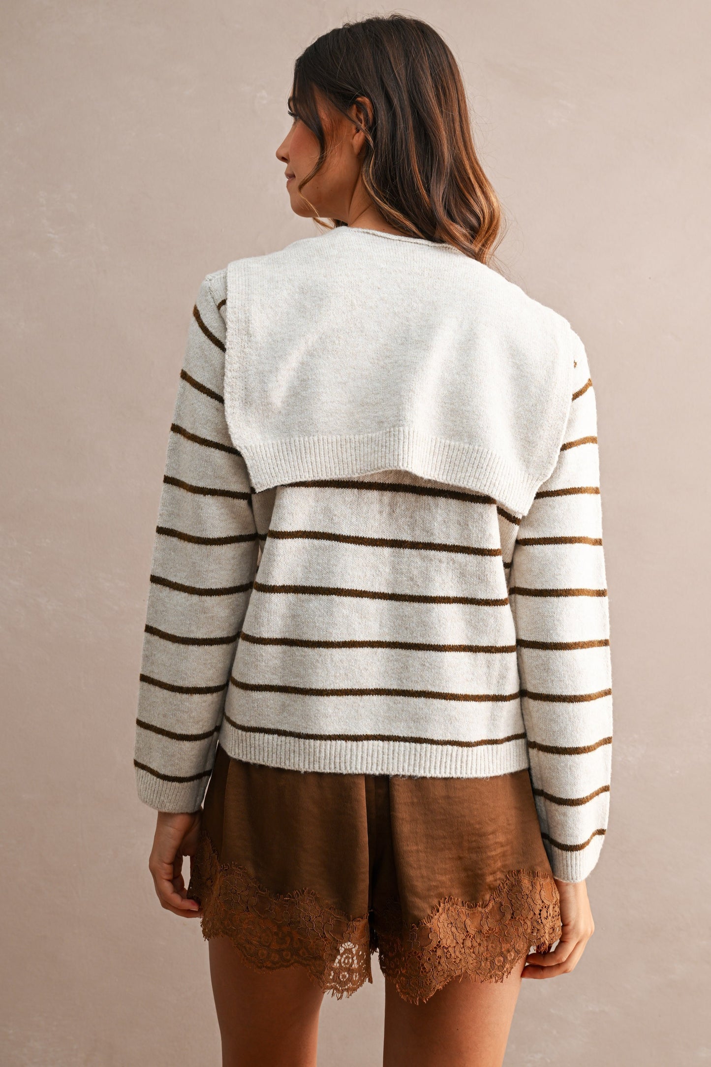 With Detachable Knit Scarf
