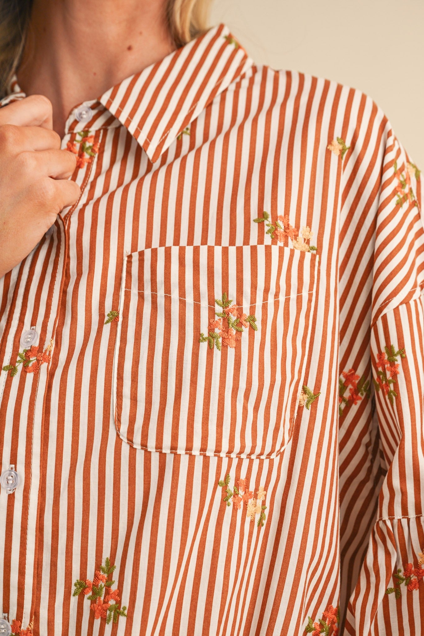 Ellie Embroidered Stripe Blouse