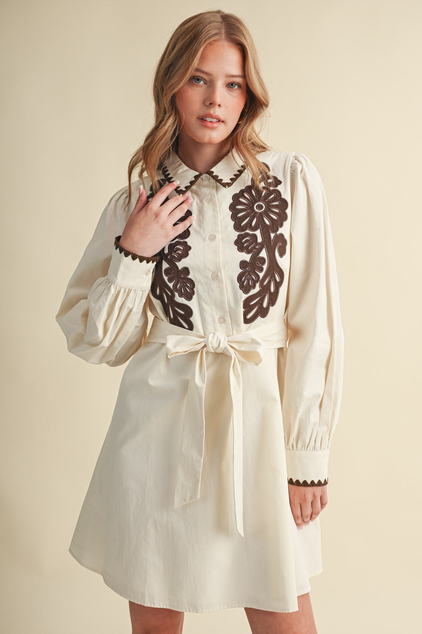 Fiona Floral Embroidered Dress