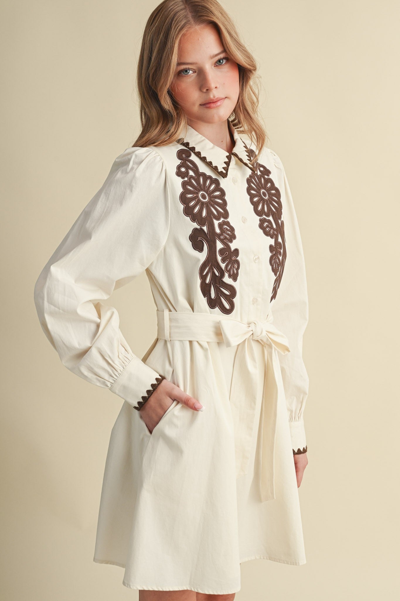 Fiona Floral Embroidered Dress