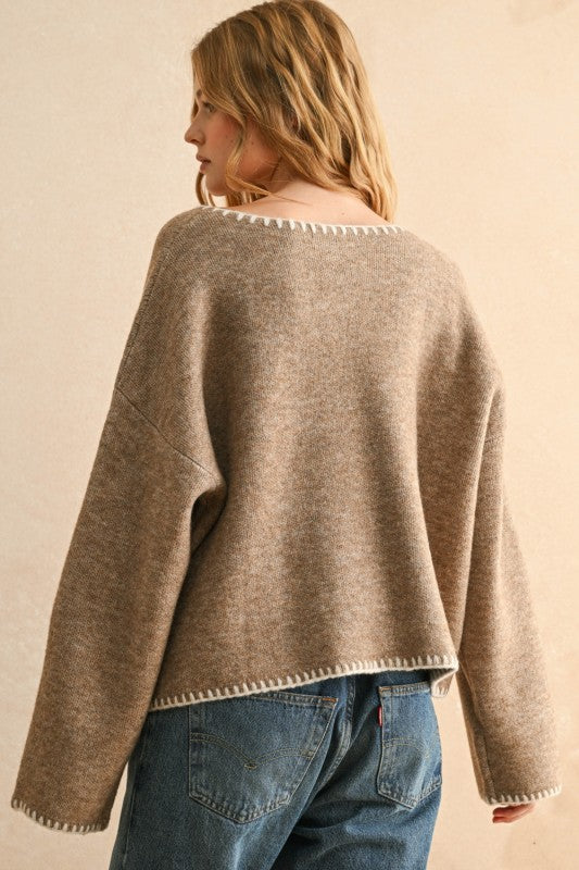 Mocha Stitch Detail Sweater
