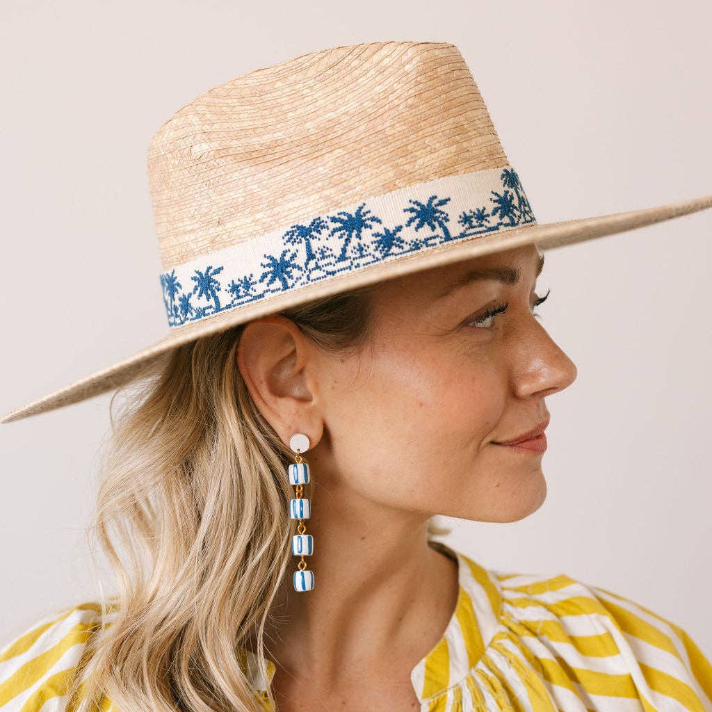 Tropical Toile Palm Hat (XS/S)