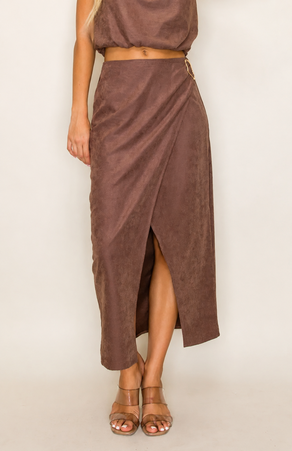 Bailey Brown Wrap Midi Skirt